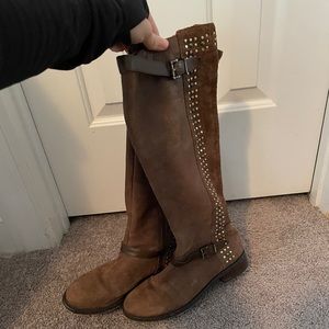 Brown studded boot
